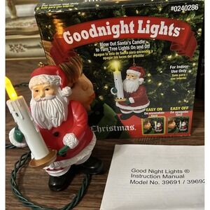 Goodnight Lights Blow Out Santas Candle for On/Off Tree Lights Mr Christmas 2013
